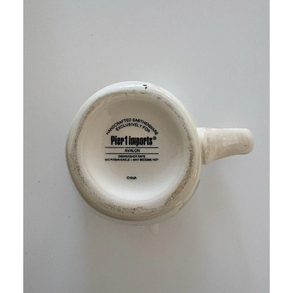 Pier 1 Imports Avalon Lemon Tree Coffee Mug Handcrafted Earthware 16oz